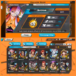 MZ2-Hyber 59+11 Ex(Roger V2+Shank V4+Zoro+Kaido+Luffy+Yamato+Shank V3+Shank V2+Oden)+SUP163%+Good Medal+Bounty Festival - Image 1