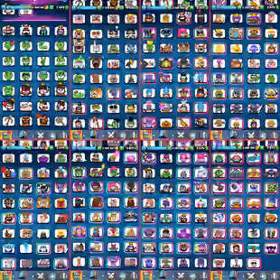 FULL EVOS [] 73 ELITE [] 119 MAX CARDS [] 58 TOWER SKINS [] 261 EMOTES [] LVL 67 [] 3675 GEMS [] ARENA 23 | 67 Xp - Image 1