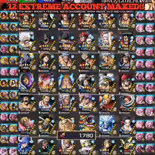 NT1-Super Hyber 113+12 Ex Max(Roger+Kaido v2+Roger v2+Gear 5+Shank v3+Zoro+Kid Law)+Sup 170%+Vip Medal+Bounty Festival - Image 1