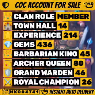Clash of Clans TH13 Level 126 BK52 AQ58 MP39 GW26 RC22 92 Walls 89 Gems Complete Access I... ! MKG04742 - Image 1
