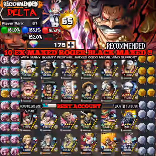 HB 65-9 Ex(Gear 5-Kaido-Roger new-Shanks-Akainu-Big Mom-Oden-Yamato-Roger-Big Mom Blue)-Good Medal-Support 163-Good BF - Image 1