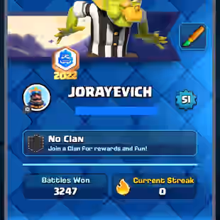 🌟 RAREST 2022 CRL BADGE 🌟 LEVEL 51 | KT 14 | 9000 TROPHIES | 15 MAX CARDS | 5 EVOLUTIONS | 3 ELITES | 48 EMOTES - Image 1