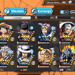 BR359-Hyber 40+8 Ex(Lucci+Yamato Ace+Gear 5+Roger+Zoro+Luffy+Kaido v2+Akainu)+Vip Medal+SUP160%+Bullet+Kaku+S-Hawk+Law - Image 1
