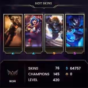 LEAGUE OF LEGENDS | 420 level | 76 skins | Full access | Warranty | 2 Gifts - Image 1