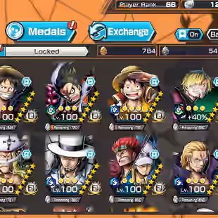Hyber Boost 72+11 Ex Max(Lucci+Gear 5+Roger+White Beard+Shank Red+Kid Law+Big Mom+Luffy)+SUP 164%+Vip Medal+Many BF Max - Image 2