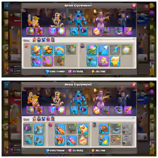 Th13 Full Max | 6 Epic Full Max | 10 Epic Equipment | Hero 75-75-50-50-25 | Name Change Free | Best King Queen Skin - Image 1