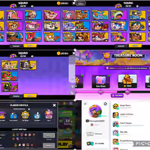 Squad Journey Level[893]-Xp[166]-Character[37x]-Ultimate[15x]-Ultra[18x]-Emote[225x]-Hero[19-30-37-27]-Trophy[270]. - Image 1