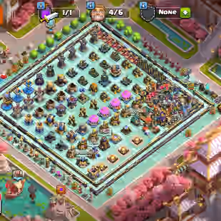 RARE YEAR OF THE FIRE HORSE MAP 🌟 TH18 NEAR MAX 🌟 MAGIC SKIN SET | HIGH LEVEL 264 |RENAME AVAILABLE | BUILDER HALL MAX - Image 1