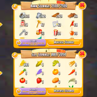| 7500 BARN STORAGE LEVEL 90 | SILO 880:2050 | 7500 BARN FILLED | 8.9 MILLON COINS | 716 DIAMOND | INSTANT DELIVERY | - Image 1