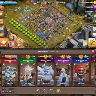 TH18 SUPER RARE 🌟 RANK 323 🌟 6300 WAR STARS | 37 EQUIPMENTS MAX | FULLY DECORATED BASE | FROST AGE SKIN SET | BEST - Image 1