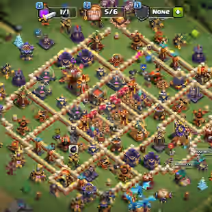 🔥TH 16 WALLS MAX🔥AQ 95 BK 80 MP 50 GW 54 RC 42 DD 13 || EB 27 RS 26 FB 26 RB 20 || NAME CHANGE 500 || 11 HERO SKIN - Image 1