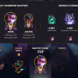 SEVER [ EUNE ] - 596 LVL  - UNRANK - 432 SKINS - FULL CHAMP [ 308340 BE - 365 RP ] - FULL ACCESS  OTP VYANE AND ADC - Image 1