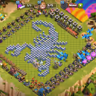 Th12 full max nothing left || 6 epic 2x max equipment || Gems 3103 || 2x scenery || 8 Hero skin 3x legendary || NC 1000 - Image 1