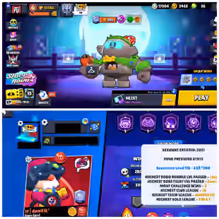 50K - 60K 🏆 Brawl Stars 51K Trophies | 101 Brawlers | Total 25 Max | 17 Hypercharge | 250 Skins | 19 Titles | Martian  - Image 1