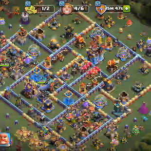 🔥Xp-256🔥 Th18 || High Epic Equipment || 4 Heroes Max (95-105-95-80-55-13) || 6 Builders || Nc Available || Night Base  - Image 1