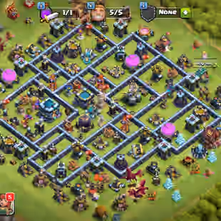 TH 13 PURE MAX | XP 168 | 75-75-50-50-25 | SKINS | 3K GEMS | NAME CHANGE AVAILABLE | FULLY ACCESS AND INSTANT DELIVER - Image 1