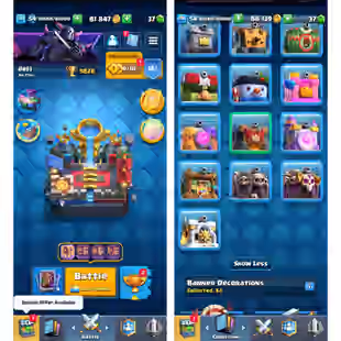 ⚡LV 54 - 12 TOWER COLLECTION⚡ | KT 15 | ARENA 24 | TROPHIES 9828 | 11 EVO | EMOTE 121 | 5 LV 15 - 12 LV 14 | 1 HERO CARD - Image 1