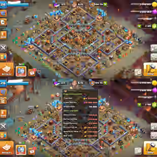 TH16 Max Defense !! Max Type 4 Heroes !! 2.1k Gems !! 14 Epics ( 8 Level 20 ) !! 21 Hero Skins !! Rare 4 Sceneries - Image 1
