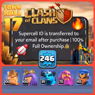 💥TH 17 | LV 246 |⚡ Transferred to the buyer's email | King100  Queen100 Minion81 Warden75 Champ45 - Image 1