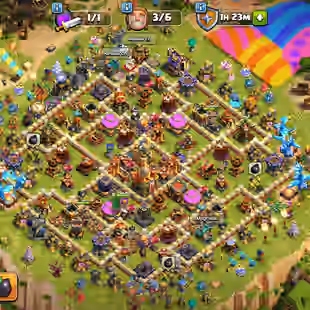 🔥13500 Gems🔥 Xp-212 || Th16 Almost Max || High All Epic Equipment || Heroes 74-95-57-66-40-14 || 6 Builders  - Image 1