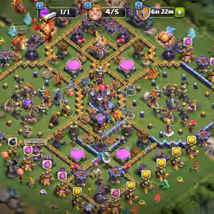 💫[ TH-15 NEAR MAX ]💫 EB-RS [23] - FB [21] - GG [20] | HEROS: 78-90-48-60-31 || 11X CUTE SKINS || NICE DEF - TROOPS - Image 1