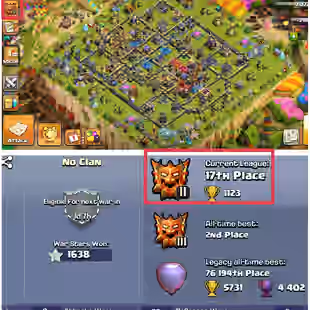🔥Legend 2🔥Th18 High Trophy Pushing Account||3200 Gems||5 Heros Maxes||Runnig Season Gold Pass Actived||Exp-246 - Image 1