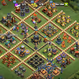 TH 17 || DEFENSE MAX || 2 SCENARY || 3 SKINS || WALL GOOD || CHANGE NAME FREE || CHEAPEST PRICE || NICE TROOPS - Image 1