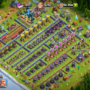 SUMMER SCENERY🔥EPIC SNB-MM-FA-FB-RS-EB MAX🔥XP 190!TH 15 NEAR MAX!HERO:75-81-41-61-32!NC FREE!DEFANCE MAX!WALLS MAX  - Image 1