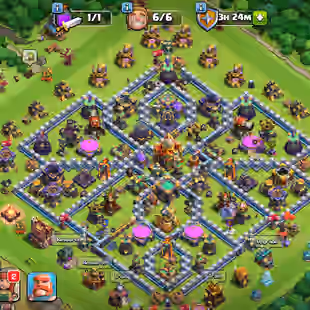 TH 16 !! 19k Gems !! K-63 AQ-66 MP-43 GW-51 RC-29 !! Namechange Free !! 7 Epics !! League Warden Skin !! 400 Cwl Medals - Image 1