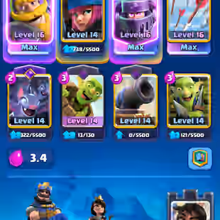 🔥7k Gems🔥 Xp-67 || 9 Level 17 || 36 Level 14 || 17 Evo Cards || 98 Exclusive Emojis || Good Account - Image 1