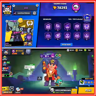 RAREST || 78K TROPHIES || ALL BRAWLERS UNLOCKED || 66 HYPERCHARGES || CORSAIR COLT || 54 PRESTIGE || 365 PREMIUM SKINS - Image 1