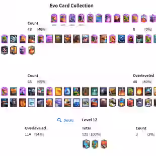 R471 | LVL62 | Cards: 48 Elite | 66 LvL 14 | 21 Evolved | 6500K gems | 3.8M Gold | 11 Tower Skin | 205 Emotes | IOS And  - Image 1