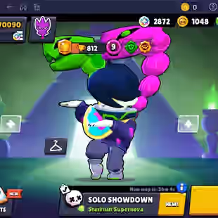 389 SKINS | 70.000 TROPHY | 100 BRAWLERS | 56 HYPERCHARGE | 59 MAX | 40 PRESTIGE | 8 BUFFIES - Image 1