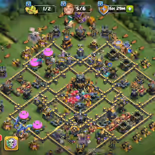 🔥TH 17 90 PERCENT MAX🔥2129 MEDALS-XP 229-[ 4 EPIC EQUIPMENT MAX BP 20-HERO 91-100-75-70-50-NC 500-WALLS DEFENSE MAX - Image 1