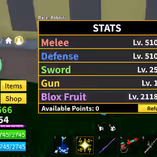 Blox Fruits Account | Lv.1054 | 14 PERMANENT FRUITS (Buddha, Light, Ice, Dark, Gravity & More) | Dark Blade | Rabbit Rac - Image 1