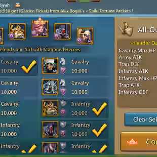 1B6 Mights (T5) - Vip 15 - ATK 607+ | Orange Equipment - 34M Troop -  713M Research - 353K Gem - lots of resources  - 8  - Image 1