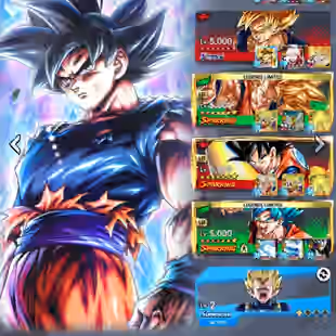 Team Fusion+Unirep+UL Goku Uis 8S+UL Hit 8S+UL Sp Gogeta+62 LF (GokuFrieza Full+god ss Goku 11s+ss3 Goku 9s+Goku god 9s) - Image 1