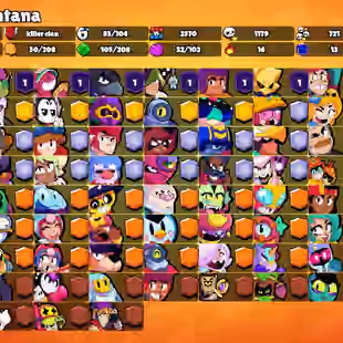 44K Trophies LVL45 | 93/102 Brawlers | 14 Max Brawlers - 9 Hypercharges | 171 Skins | 457 Pins | 329 Icons | 179 Sprays - Image 1