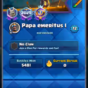 72-XP ! RARE EVO-26 CARD ! 12176 TROPHY ! RARE 153-EMOTE ! 4 HEROES ! CARD 121/121! 18 TOWER SKIN! 117 CARD MAX 14/14/16 - Image 1