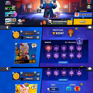 93k TROPHIES | GUNSLINGER COLT | 76 MAX POWER BRAWLER | 101 BRAWLER UNLOCK | 62 HYPERCHARGE | 408 SKIN |RENAME AVAILABLE - Image 1