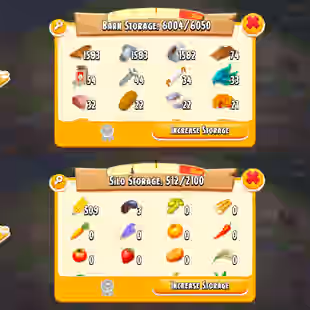 🔥6050 BARN STORAGE LEVEL 82🔥6000 BARN FILLED | SILO 512:2100 | 1029 DIAMOND | 5.3 MILLON COINS | CHECK PHOTO | INSTANT - Image 1