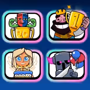 👑 GT 100 & CRL 20 WIN EMOTES 👑 SUPERCELL ID CHANGE GT RANKS 53 70 167 925 KT15 12500 CUPS PEKKA BALLOON 9 EVO 4 HEROES - Image 1
