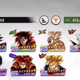 D912-IOS+Android-672 Millions Power+7 UL(SS4 Goku+SS4 Gogeta+SS Namek Goku+Turles)+44 Legends+Vip Equipment+Good Team GT - Image 1