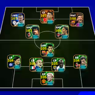 3284 Team I Zlatan 110 I Messi 108 I Ronaldo 107 I Bale 107 I Gullit 107 I Neymar 107 I Rui Costa 106 I Schmeichel 105  - Image 1
