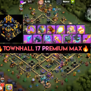 🔥[ PREMIUM TH17 MAX]💖 RENAM MAXED EPIC EQIP [ RARE 13x (ALL) EPIC EQUIP] || MAX NIGHT BUILDER || FULL SAFE - Image 1