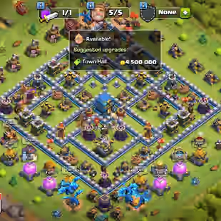 FULLY✨ MAX TH-12✨F.BALL-D.CROWN-G.GAUNTLET-4EPIC | HERO-65-65-40-40 | NC AVAILABLE | NOTHING LEFT FOR UPGRADE!LOW PRICE - Image 1