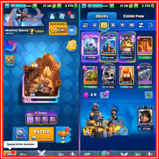 EMPEROR KING || ARENA 25 || KT 15 || LEVEL 16 CARDS [8] || LEVEL 15 CARDS [24] || MAX CARDS [77] || LEVEL 69 ||  - Image 1