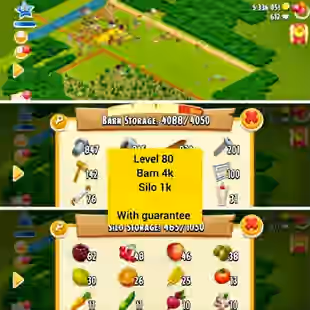 LVL 80 Hay Day Account | 4000 Barn | 1000 Silo | 5M Coins | 600 Diamonds - Image 1