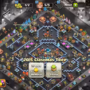 Xp:197 Th13 full Max rare account | Old tree- clashmas tree - anniversary cake | Dark days  scenery | 7x epic equipment  - Image 1