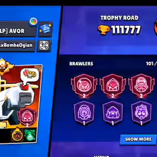 - GEMS 600 | LEADERBOARD PRESTIGE - 13 | 112K TROPHY - 420X SKINS | MASTER-METEORIC | 102/101 BRAWLER | 97X MAX 97-HYPER - Image 1